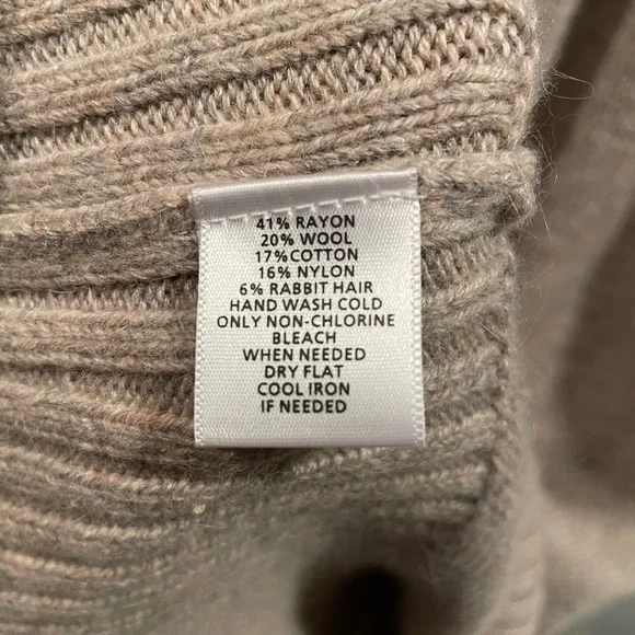 Ann Taylor Loft Tan Cowl Neck Sweater Dress; NWT; Small Petite - Picture 7 of 7